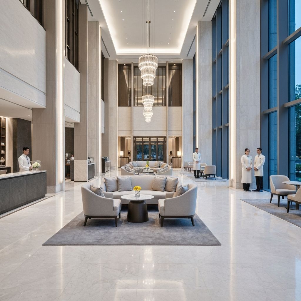 Luksusowy hotel z nowoczesnym wystrojem