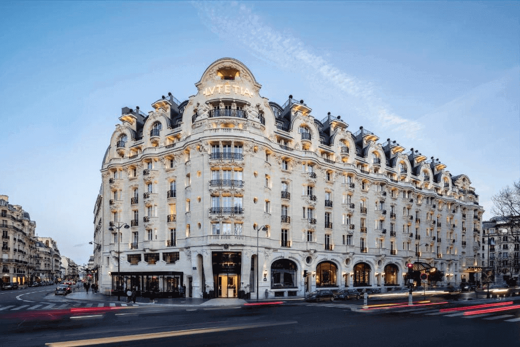 Historic Facade of Mandarin Oriental Lutetia in Saint-Germain-des-Prés